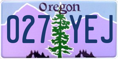OR license plate 027YEJ