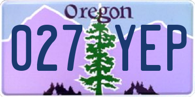 OR license plate 027YEP