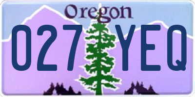 OR license plate 027YEQ