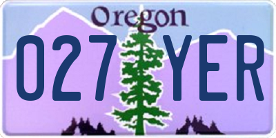 OR license plate 027YER