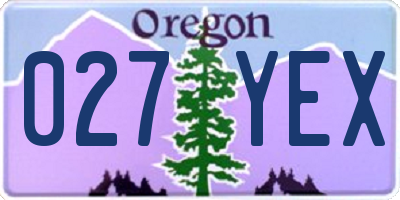 OR license plate 027YEX