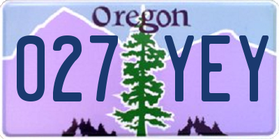 OR license plate 027YEY