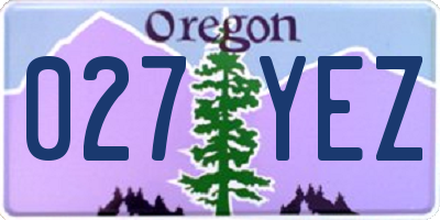 OR license plate 027YEZ