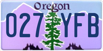 OR license plate 027YFB