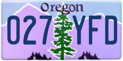 OR license plate 027YFD
