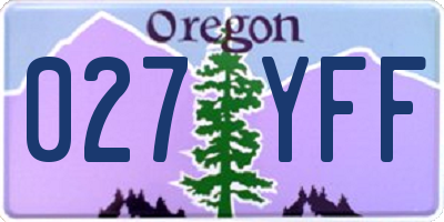 OR license plate 027YFF
