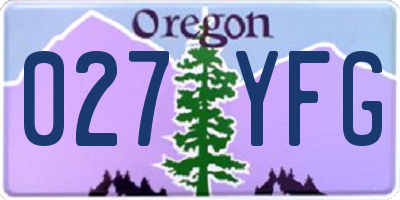 OR license plate 027YFG