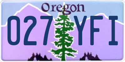 OR license plate 027YFI