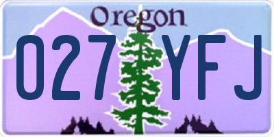 OR license plate 027YFJ