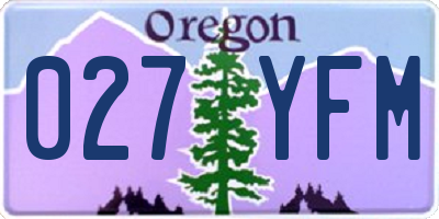 OR license plate 027YFM