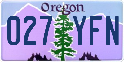 OR license plate 027YFN