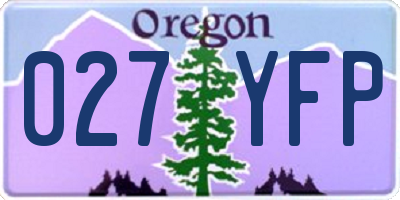 OR license plate 027YFP