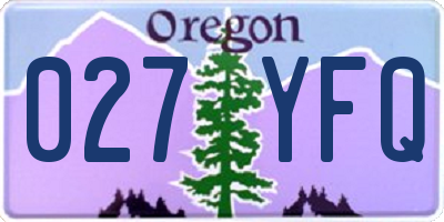 OR license plate 027YFQ