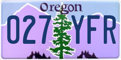 OR license plate 027YFR