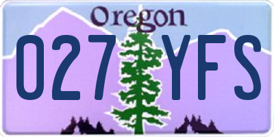 OR license plate 027YFS