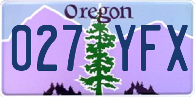 OR license plate 027YFX