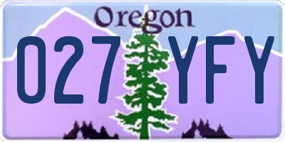 OR license plate 027YFY