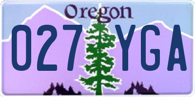 OR license plate 027YGA
