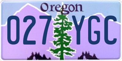 OR license plate 027YGC