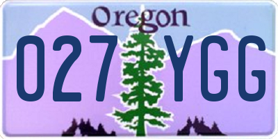 OR license plate 027YGG