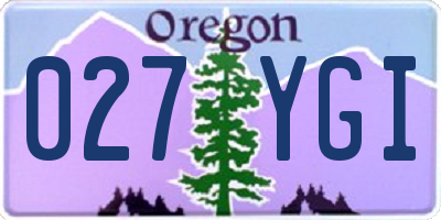 OR license plate 027YGI