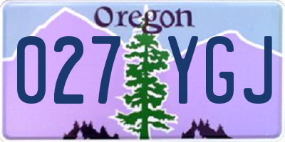 OR license plate 027YGJ