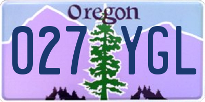 OR license plate 027YGL