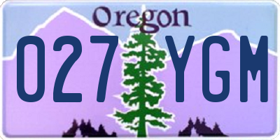 OR license plate 027YGM