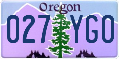 OR license plate 027YGO