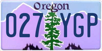 OR license plate 027YGP