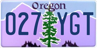 OR license plate 027YGT
