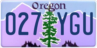 OR license plate 027YGU