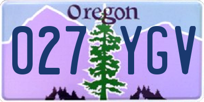 OR license plate 027YGV