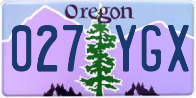 OR license plate 027YGX