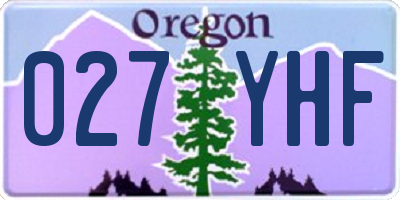 OR license plate 027YHF