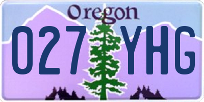 OR license plate 027YHG