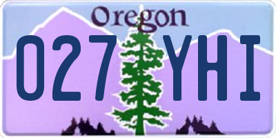 OR license plate 027YHI