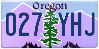 OR license plate 027YHJ