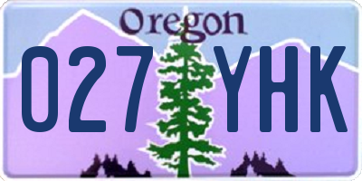 OR license plate 027YHK