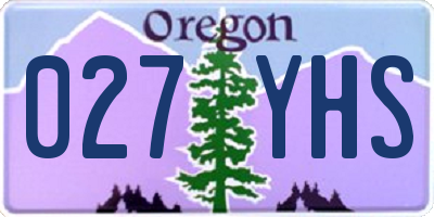 OR license plate 027YHS