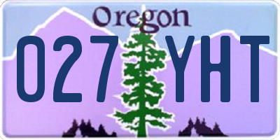 OR license plate 027YHT