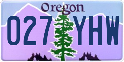 OR license plate 027YHW