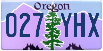 OR license plate 027YHX