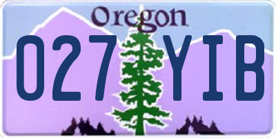 OR license plate 027YIB
