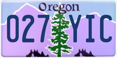 OR license plate 027YIC
