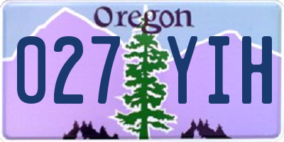 OR license plate 027YIH