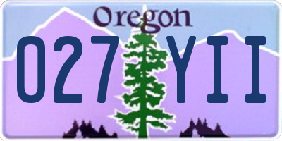 OR license plate 027YII