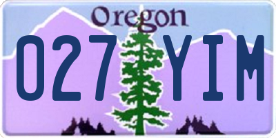 OR license plate 027YIM