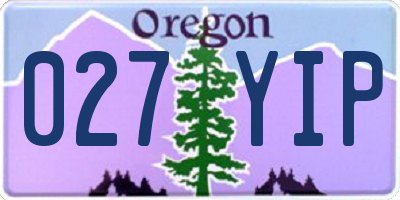 OR license plate 027YIP