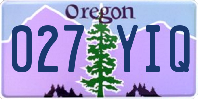 OR license plate 027YIQ